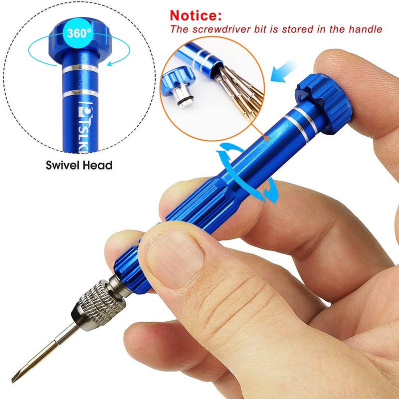 PTSLKHN 5-in-1 Multifunctional Small Screwdriver, PTSLKHN S2 Steel Magnetic Screwdriver Kit for Eyeglass, Sunglasses, Electronics, Cellphone, Jewelry and More - Image 2